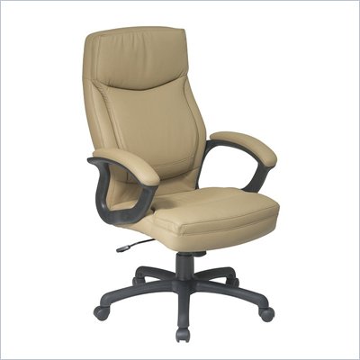 Office Star Executive High Back Tan Eco Leather Chair