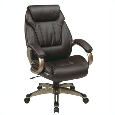 Office Star Work Smart Executive Eco Leather Chair with Padded Arms