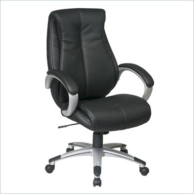 Office Star Executive High Back Black Eco Leather Chair