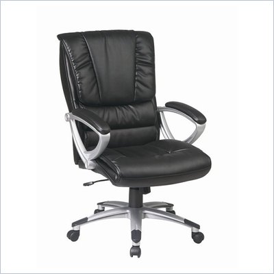 Office Star Executive High Back Black Eco Leather Chair