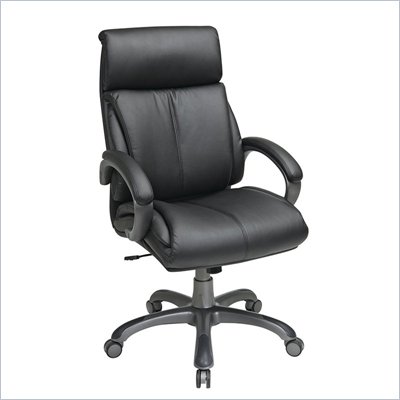 Office Star Executive Black Eco Leather Chair with Tilt Control