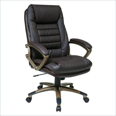 Office Star Black Eco Leather Chair with Locking Tilt Control