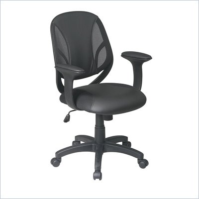 Office Star Screen Back Mesh Seat Managers Chair with Padded Arms