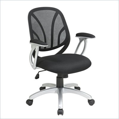Office Star Screen Back Mesh Seat Managers Chair with Padded Arms