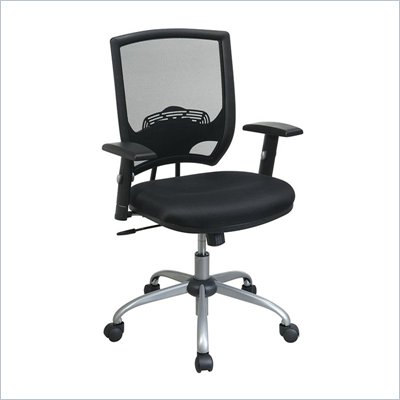 Office Star Screen Back Chair with Mesh Seat and Adjustable Arms