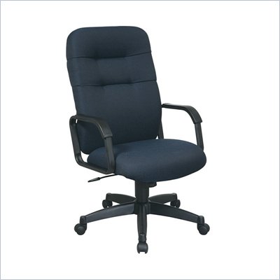 Office Star Executive High Back Managers Chair with Navy Fabric