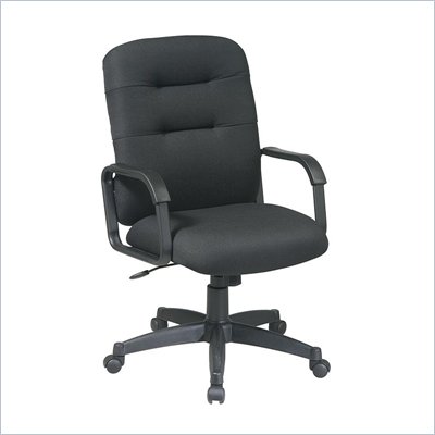Office Star Executive Mid Back Managers Chair with Black Fabric