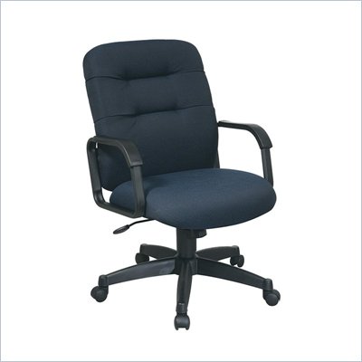 Office Star Executive Mid Back Managers Chair with Navy Fabric