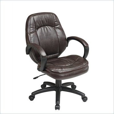 Office Star Deluxe Chocolate Faux Leather Managers Chair