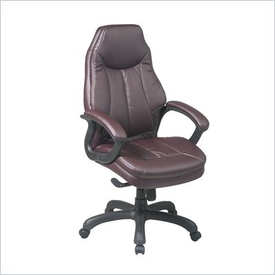 Office Star Deluxe Oversized Executive Burgundy Faux Leather Chair