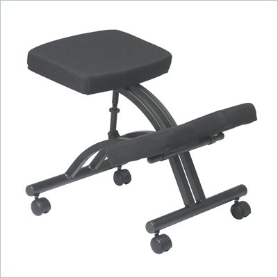 Office Star Ergonomic Kneeling Chair with Memory Foam in Black