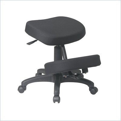 Office Star Ergonomic Knee Chair with Memory Foam in Black