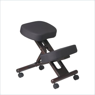 Office Star Ergonomic Wood Knee Chair with Memory Foam in  Espresso