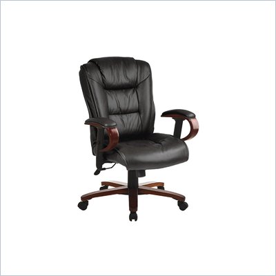 Office Star Work Smart Executive Leather Chair with 2-to-1 Synchro Tilt