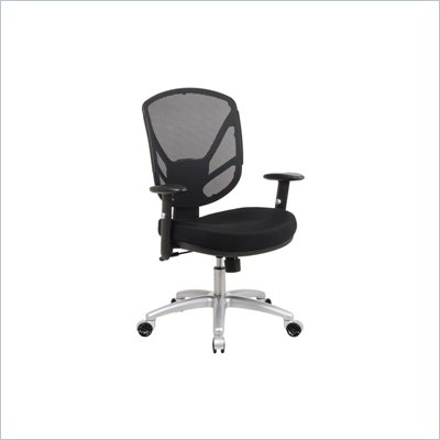 Office Star Screen Back 2-to-1 Synchro Tilt Office Chair with Aluminum Finish Base