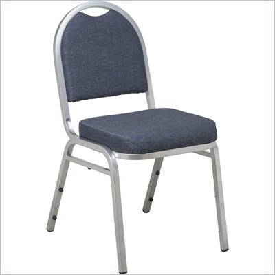 Office Star Armless Stacking Chair in Blue (Set of 2)