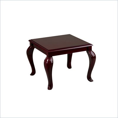 Office Star Queen Ann Traditional End Table in Mahogany Finish 