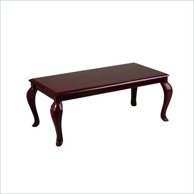 Office Star Queen Ann Traditional Coffee Table in Mahogany Finish 