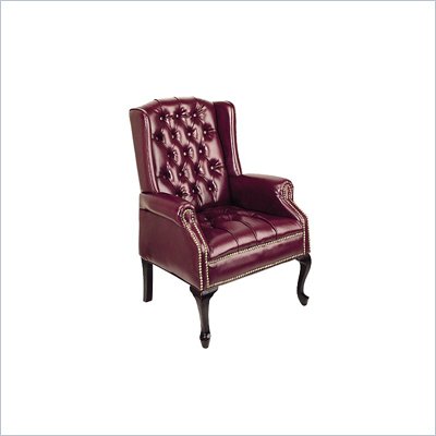 Office Star Traditional Queen Ann Style Chair in Oxblood