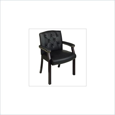Office Star Work Smart Traditional Leather Visitors Chair with Padded Arms