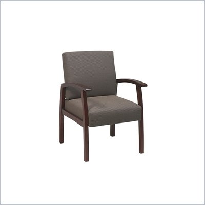 Office Star Deluxe Guest Chair with Taupe Fabric in Cherry Finish 
