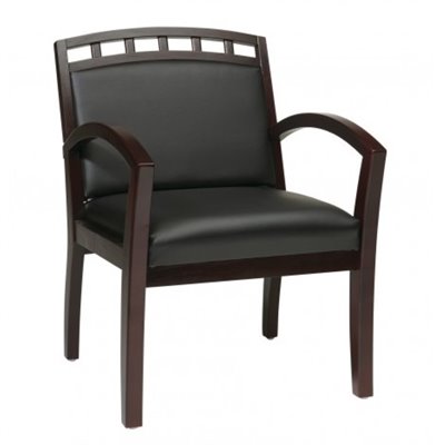 Office Star Work Smart Mahogany Finish Leg Chair