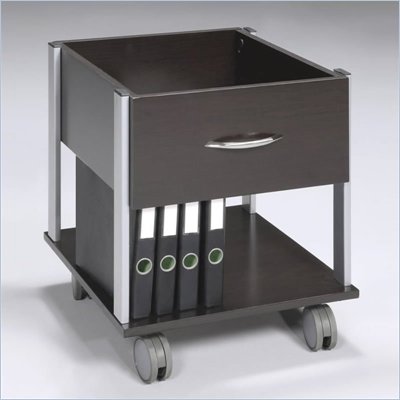 Office Star X-Text 1 Drawer Mobile Lateral Wood Filing Cabinet in Espresso