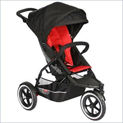 Phil and Ted's Inline Explorer Buggy Stroller in Red w/ Padded Seat Liner