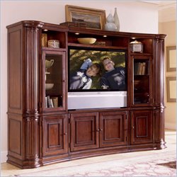 Riverside Furniture Ambiance 48 Inch Pier Cabinet Entertainment Center in Sangria Cherry