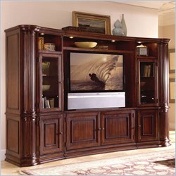 Riverside Furniture Ambiance 60 Inch Pier Cabinet Entertainment Center in Sangria Cherry