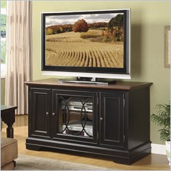 Riverside Furniture Anelli II 48 Inch TV Stand in Vintage Cherry and Bridgewood Black