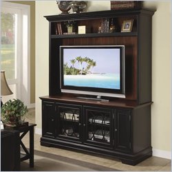 Riverside Furniture Anelli II 60 Inch TV Stand and Deck in Vintage Cherry and Bridgewood Black