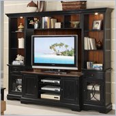 Riverside Furniture Anelli II Entertainment System with Backpanel in Vintage Cherry and Bridgewood Black