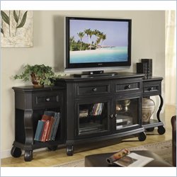 Riverside Furniture Cape May TV Stand with End Units in Bayberry Black
