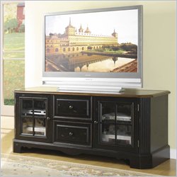 Riverside Furniture Delcastle 63 Inch TV Stand in Aged Black and Antique Irish Pine