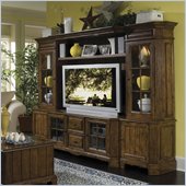 Riverside Furniture Delcastle 63 Inch TV Entertainment Wall System in Antique Irish Pine