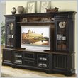 Riverside Furniture Delcastle 63 Inch TV Entertainment Wall System in Aged Black and Antique Irish Pine