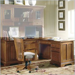 Riverside Furniture American Crossings L Computer Workstation in Fawn Cherry