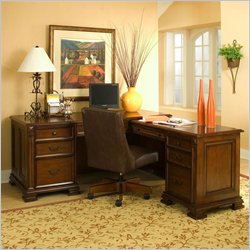 Riverside Furniture Serenato L Computer Workstation in Camella Cherry