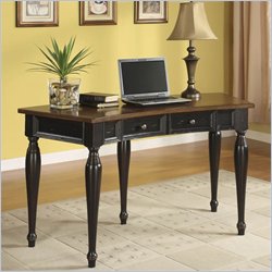 Riverside Furniture Delcastle Curved Writing Desk in Antique Irish Pine and Aged Black