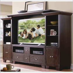 Riverside Furniture Lifestyles 60 Inch TV Stand Entertainment Wall System in Espresso