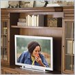 ADD TO YOUR SET: Riverside Furniture Seville Square 63 Inch Bridge/Back Panel and Shelf in Warm Oak