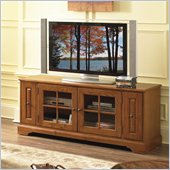 Riverside Furniture Visions 64 Inch TV Stand in Medium Distressed Oak