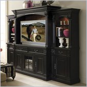 Riverside Furniture Weybridge 64 Inch TV Stand Entertainment System in Madera Cherry and Addelstone Black