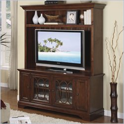 Riverside Furniture Yorktown 60 Inch TV Stand and Deck in Vintage Cherry