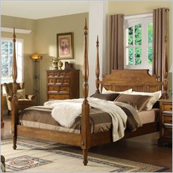 Riverside Furniture Delcastle Poster Bed in Antique Irish Pine Finish