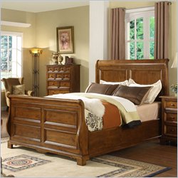 Riverside Furniture Delcastle Sleigh Bed in Antique Irish Pine Finish