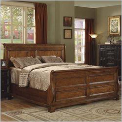 Riverside Furniture Delcastle Sleigh Platform Storage Bed in Antique Irish Pine Finish