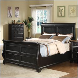 Riverside Furniture Delcastle Sleigh Bed in Aged Black Finish