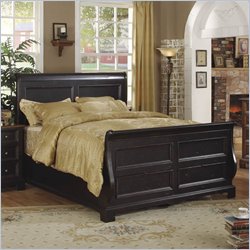 Riverside Furniture Delcastle Sleigh Platform Storage Bed in Aged Black Finish